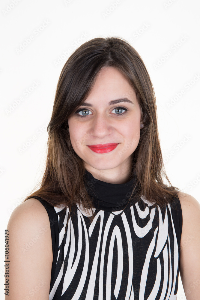Portrait of beautiful young woman face. Isolated on white background. Portrait of beautiful young woman face. Isolated on white background.
