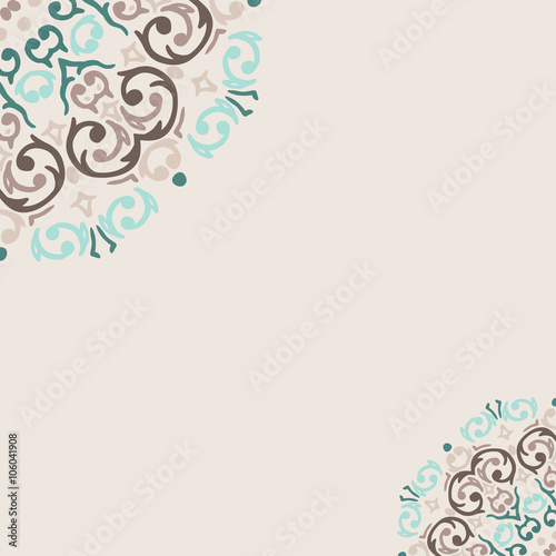 Vector abstract turquoise frame border corner