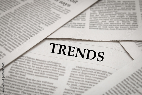 trends headline on newspaper