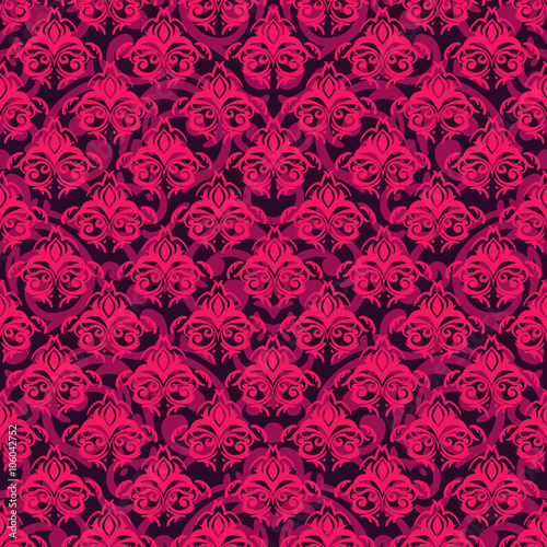 Vector seamless baroque damask luxury background