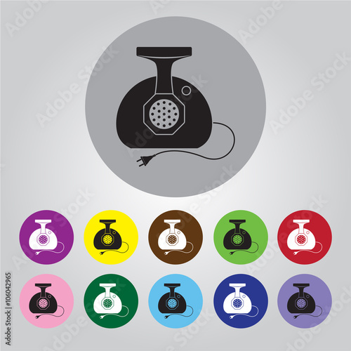 Meat grinder vector icon