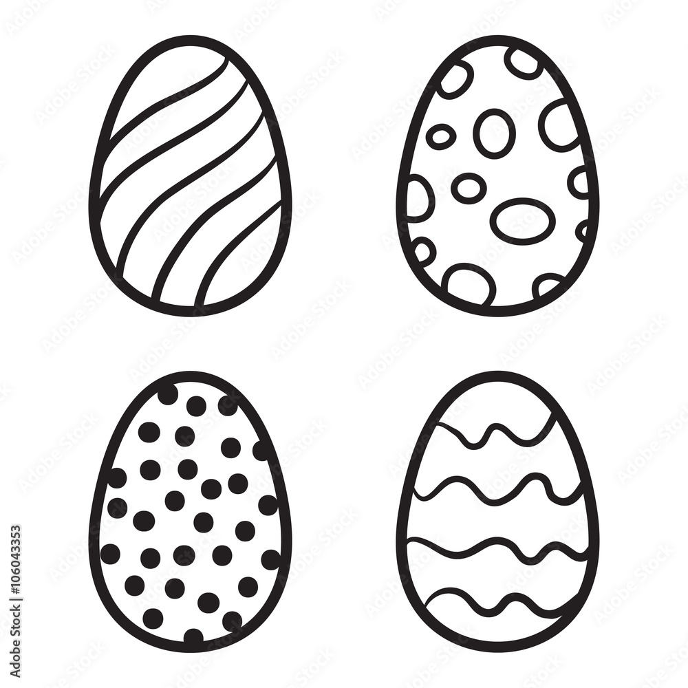 Happy Easter eggs vector card illustration hand drawn with easte Happy Easter eggs vector card illustration hand drawn with easte
