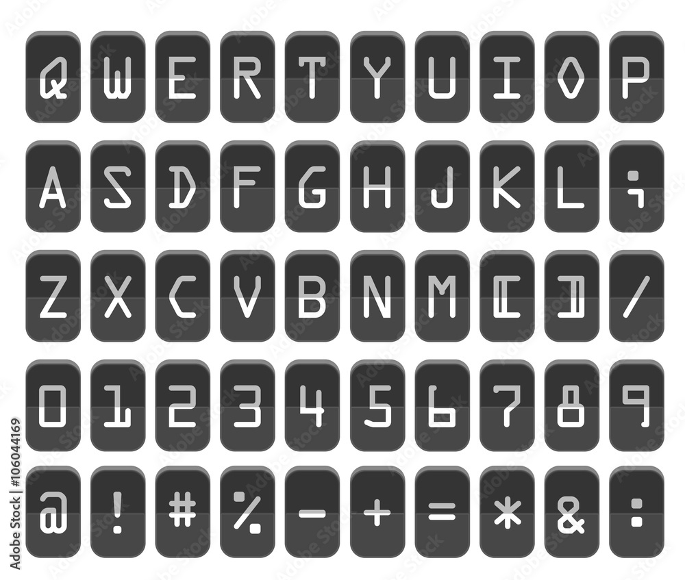 Counter with digits and letters. Flat design Counter with digits and letters. Flat design