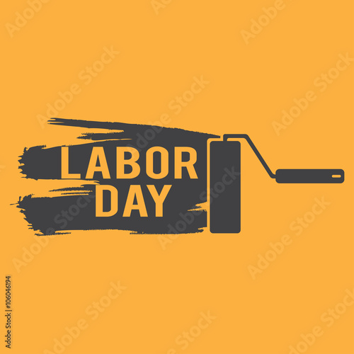 Illustration for Labour Day with paint roller.Vector