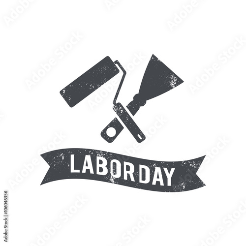 Illustration for Labour Day with paint roller.Vector
