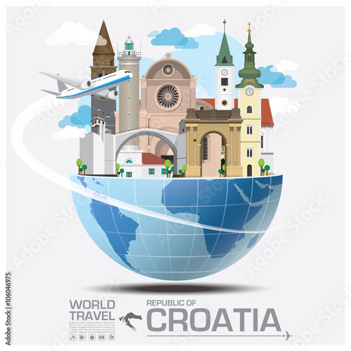 Republic Of Croatia Landmark Global Travel And Journey Infograph