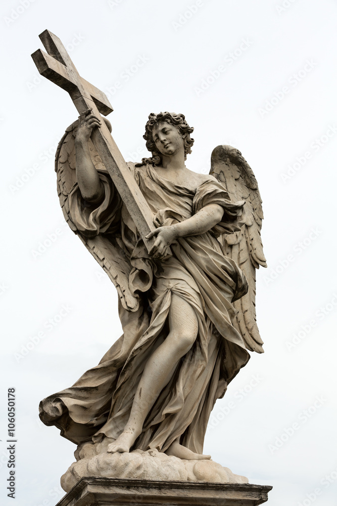 Φωτογραφία Marble statue of Angel with the Cross by Ercole Ferrata  from the Sant'Angelo Br