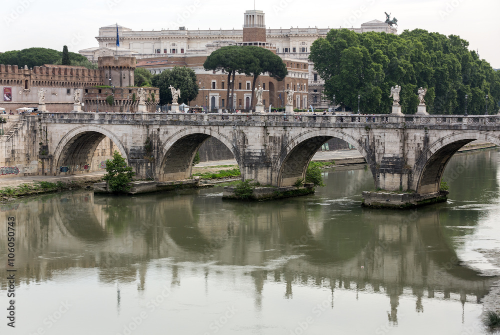 The  Bridge of Sant Angelo in Rome, Italy