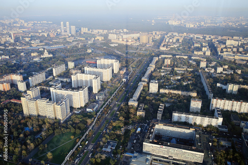 Moscow from a height, the view from the Ostankino tower