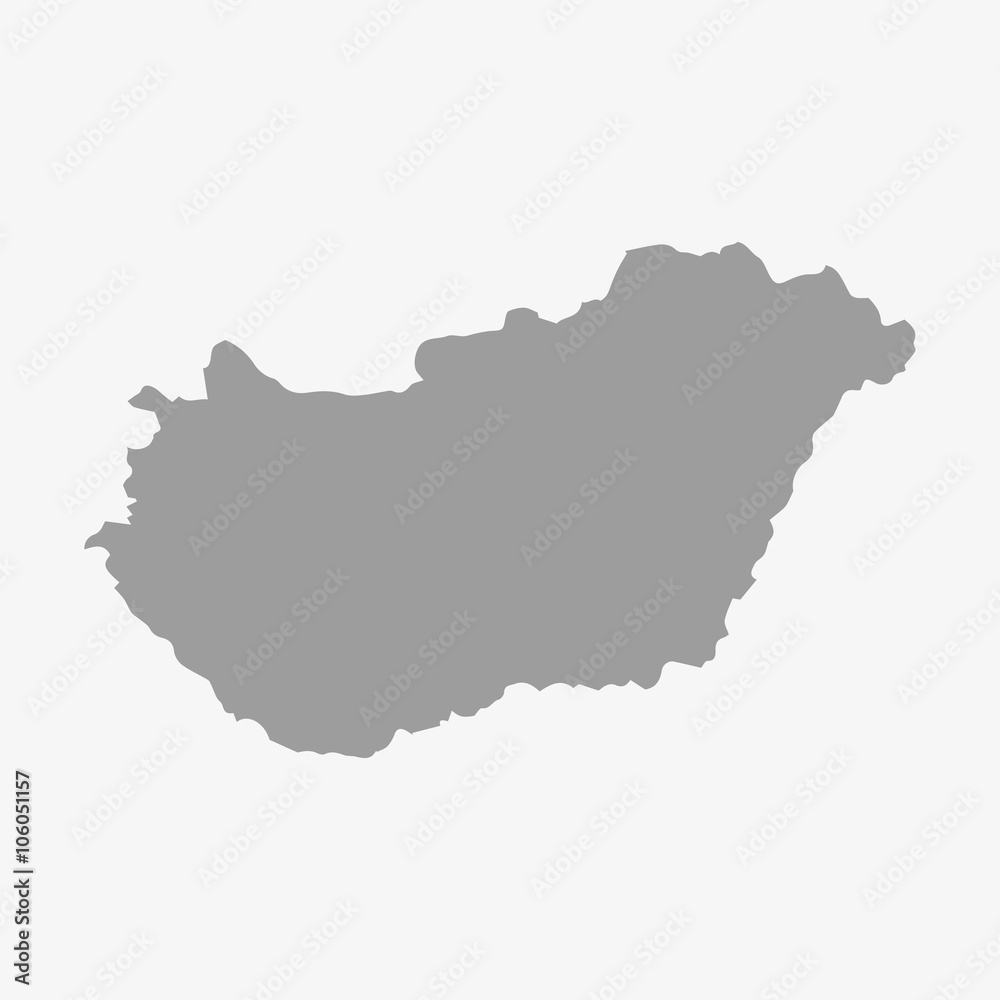 Hungary map in gray on a white background