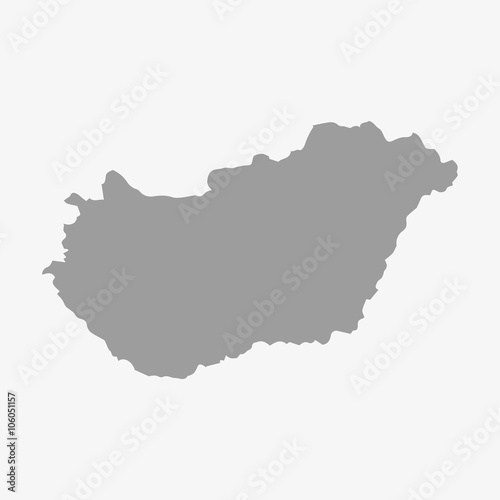 Hungary map in gray on a white background photo