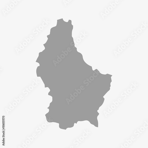 Luxembourg map in gray on a white background