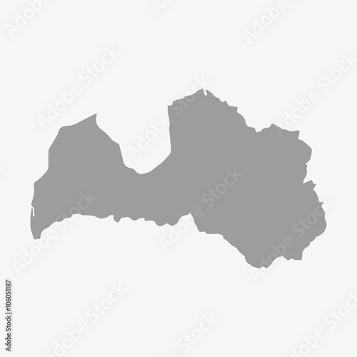 Latvia map in gray on a white background