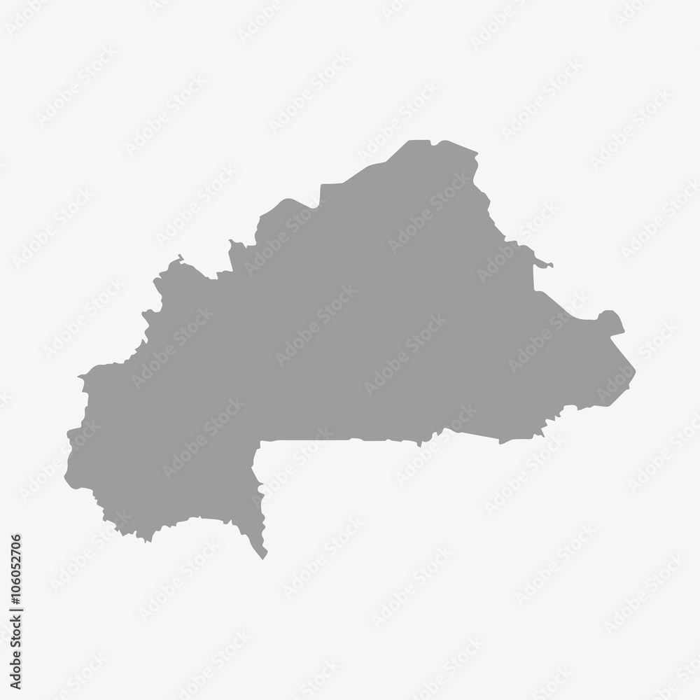 Burkina Faso map in gray on a white background Burkina Faso map in gray on a white background