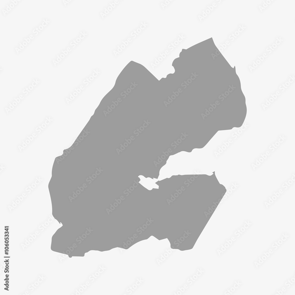 Djibouti map in gray on a white background