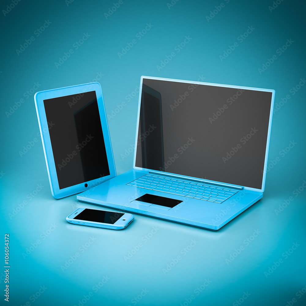 Laptop, tablet and smartphone Laptop, tablet and smartphone