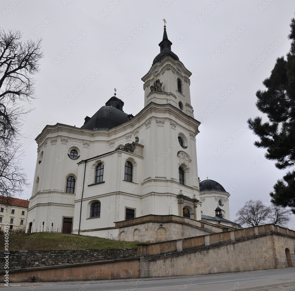 Pilgrimage Church of Virgin Mary from Jan Blazej Santini, village Krtiny, South Moravia region, Czech Republic