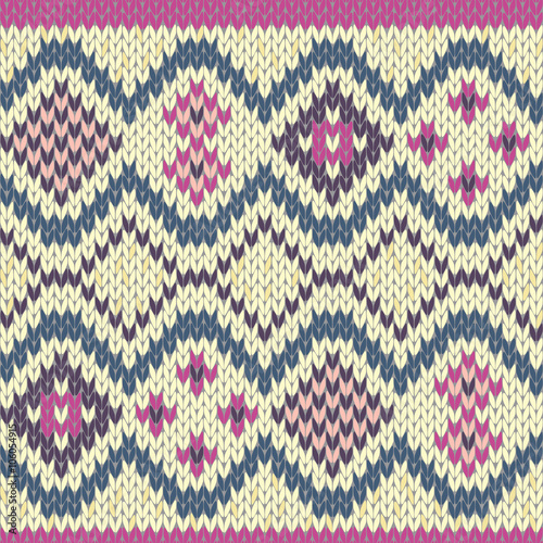 Knitted Seamless Pattern mainly in light grey