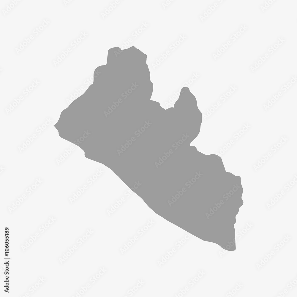 Fototapeta premium Liberia Map in gray on a white background
