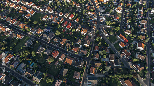 Aerial view over small village