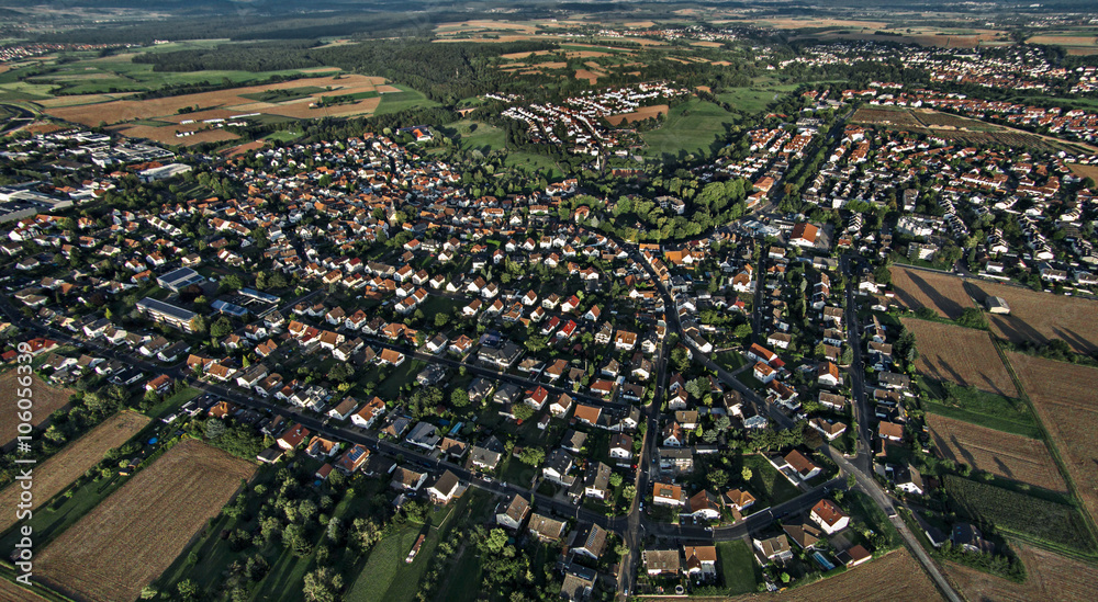 Bird perspective of small village