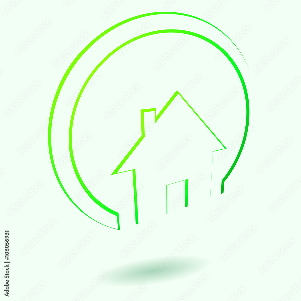 Obraz premium Green house icon