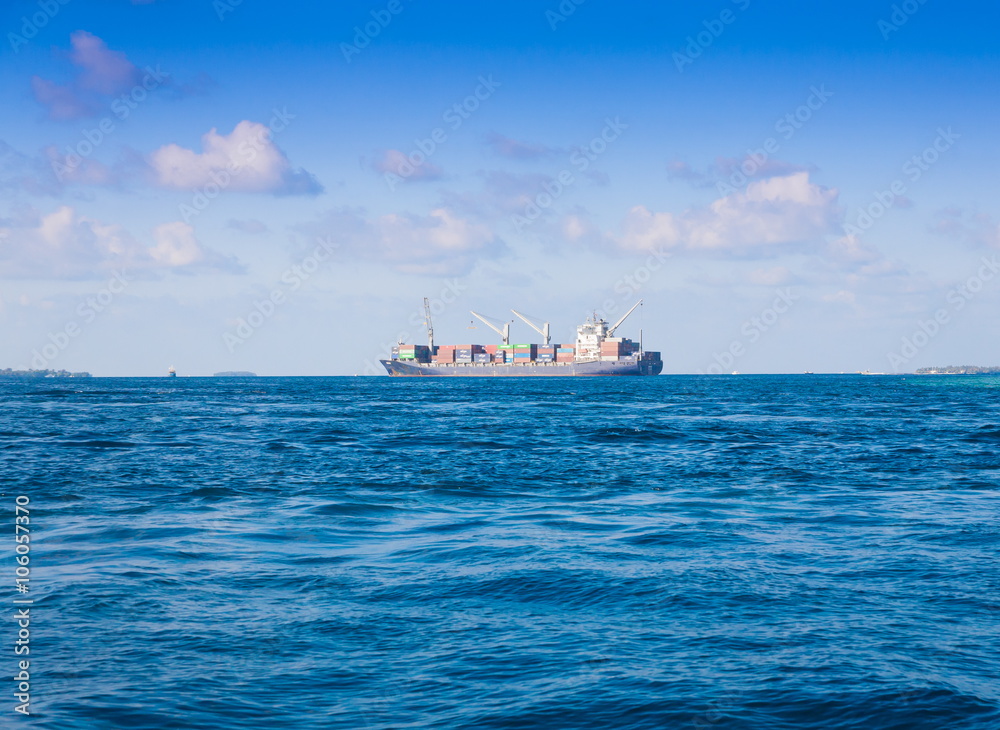 Maldives, ship and sea background