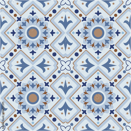 Vector tile seamless pattern background. © jolie_nuage