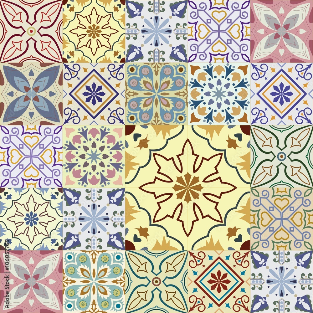 Big set of vector tiles background. Big set of vector tiles background.