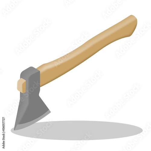 Vector axe isometric. Isometric axe isolated. Hatchet isometric realistic.
