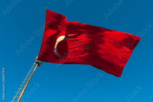 Turkish flag in the wind
