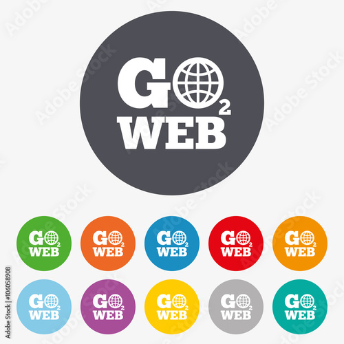 Go to Web icon. Internet access symbol.