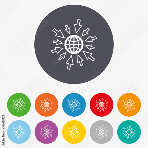 Go to Web icon. Globe with mouse cursors.