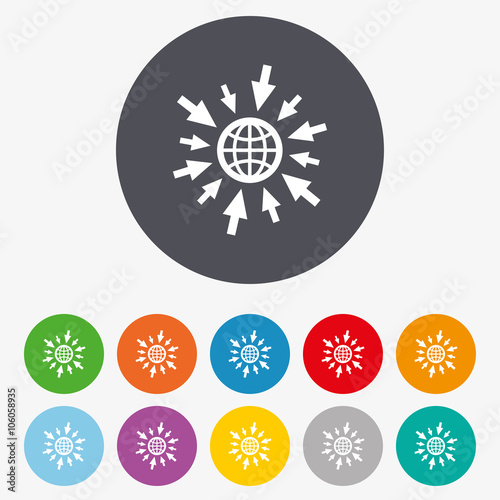 Go to Web icon. Globe with mouse cursors.