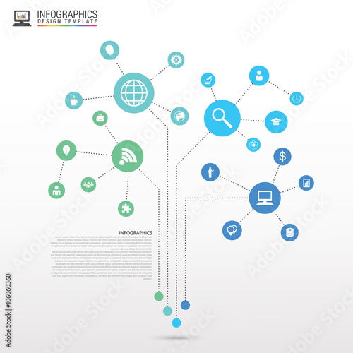 Technology connection concept. Abstract tree. Vector
