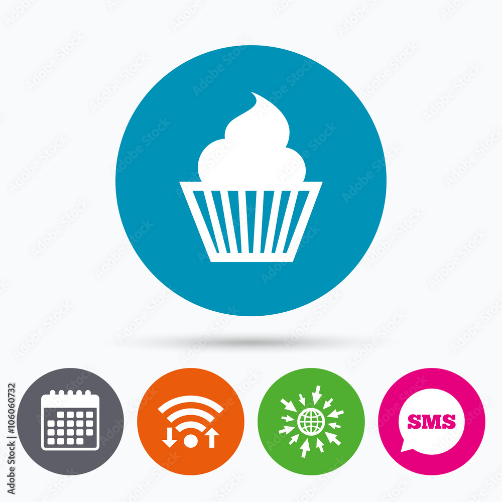 Muffin sign icon. Cupcake symbol.