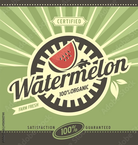 Watermelon retro ad concept