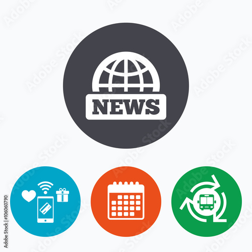 News sign icon. World globe symbol.