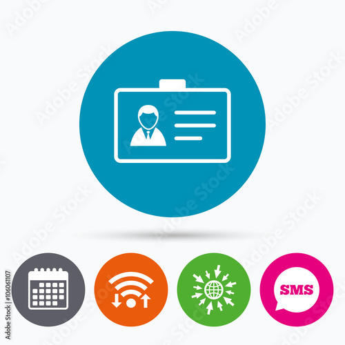 Free Download ID card sign icon. Identity card badge symbol. - GFXLoad