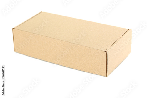Empty cardboard box isolated on a white © 5second