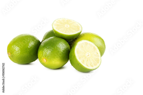 Lime fruits isolated on a white background