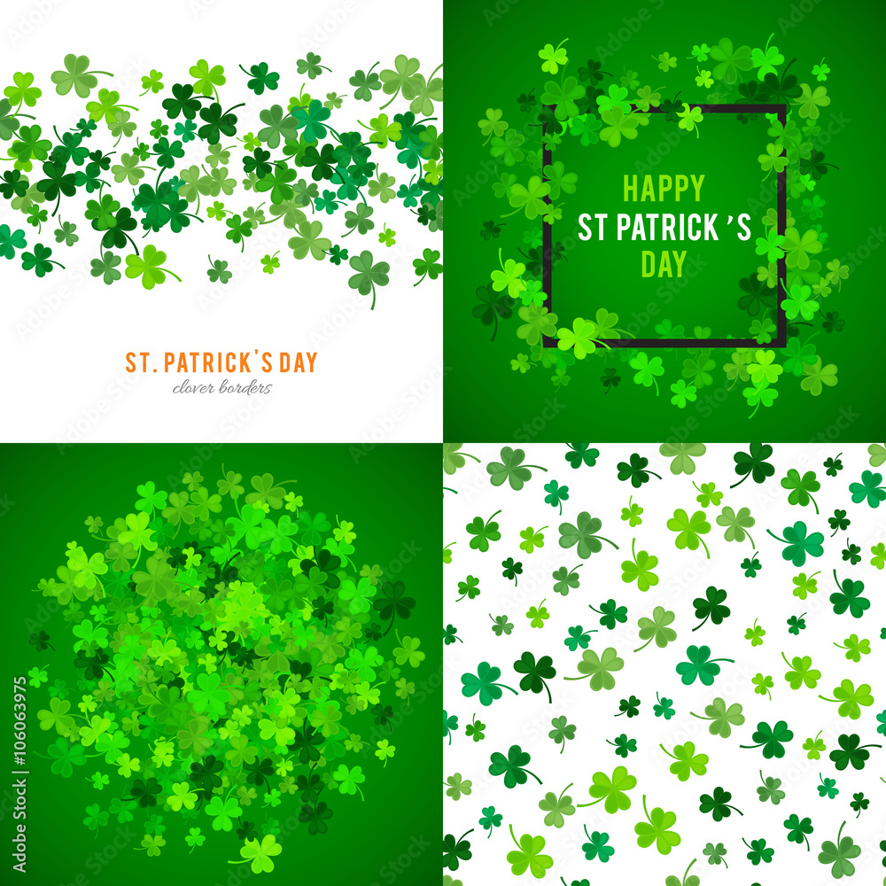 St Patricks Day background set. Vector illustration St Patricks Day background set. Vector illustration