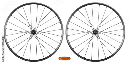bicycle rim set with reflector isolated on white background