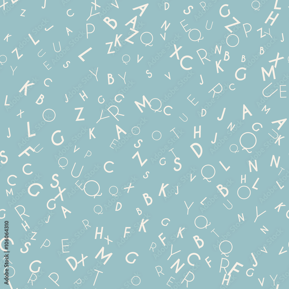 Fototapeta premium Random letters seamless pattern