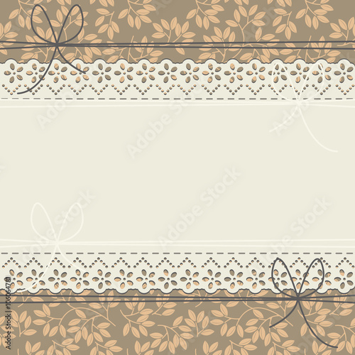 Horizontal lace frame with stylish leaves
