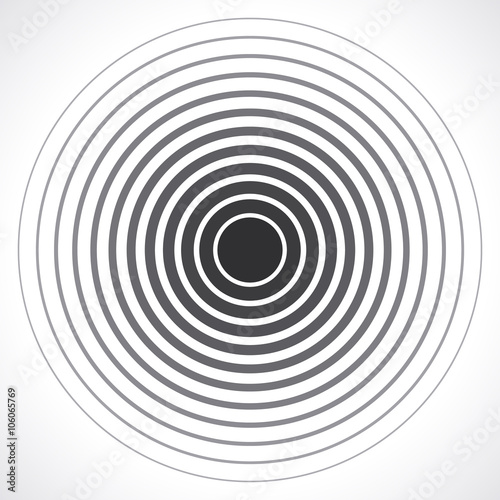 Concentric circle elements. Vector illustration for sound 