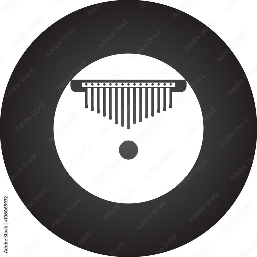 Calimba simple icon on round background Calimba simple icon on round background
