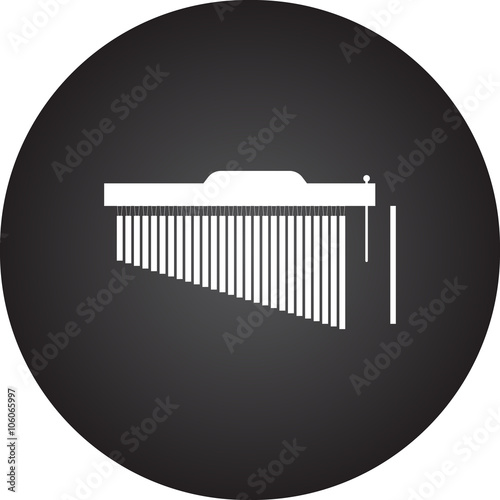 Bar chimes simple icon on round background