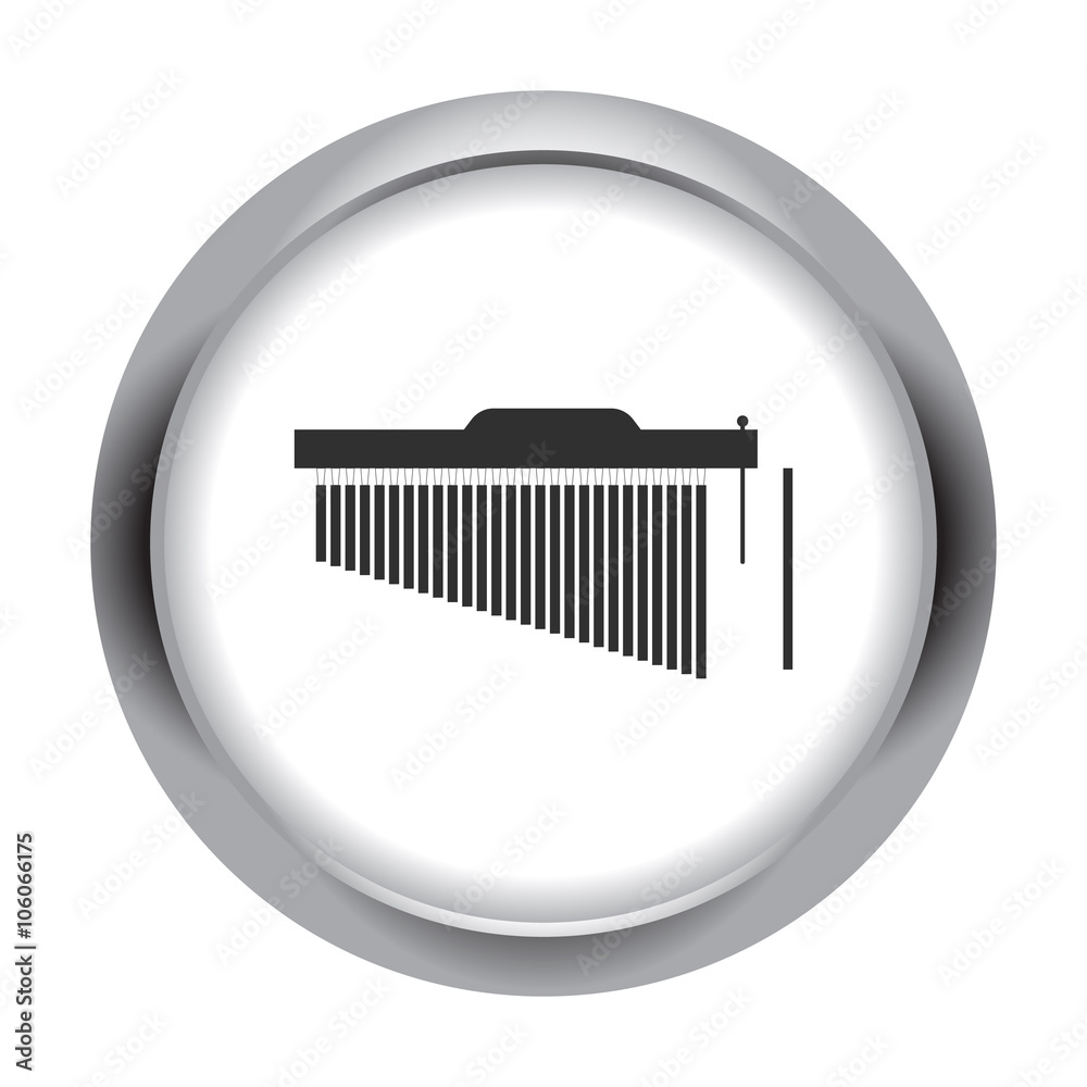 Bar chimes simple icon on round background Bar chimes simple icon on round background