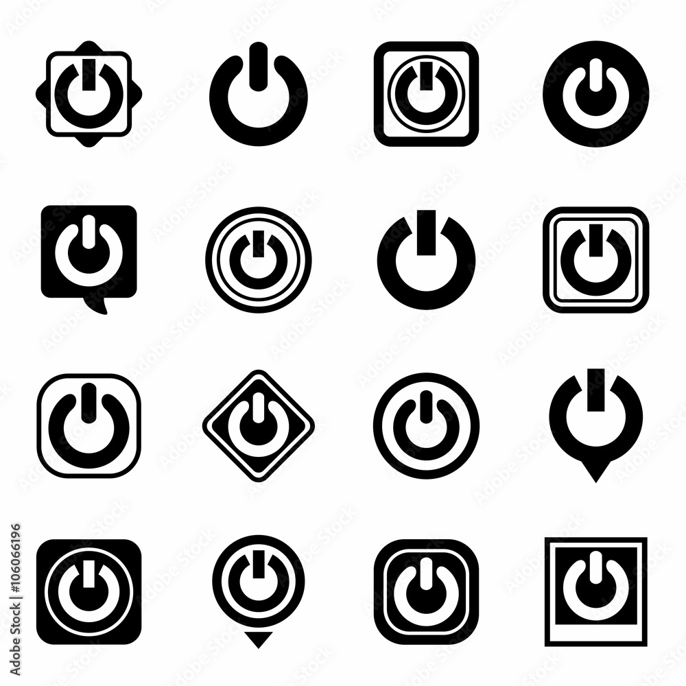 Vector Shut down icon set